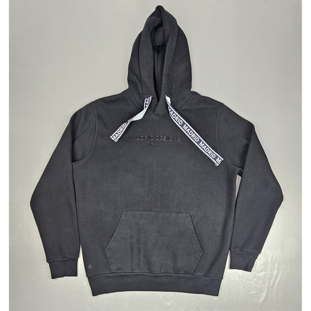 Madrid Designs Hoodie Mens XL Black‎ Streetwear Heavyweight Logo Sweatshirt